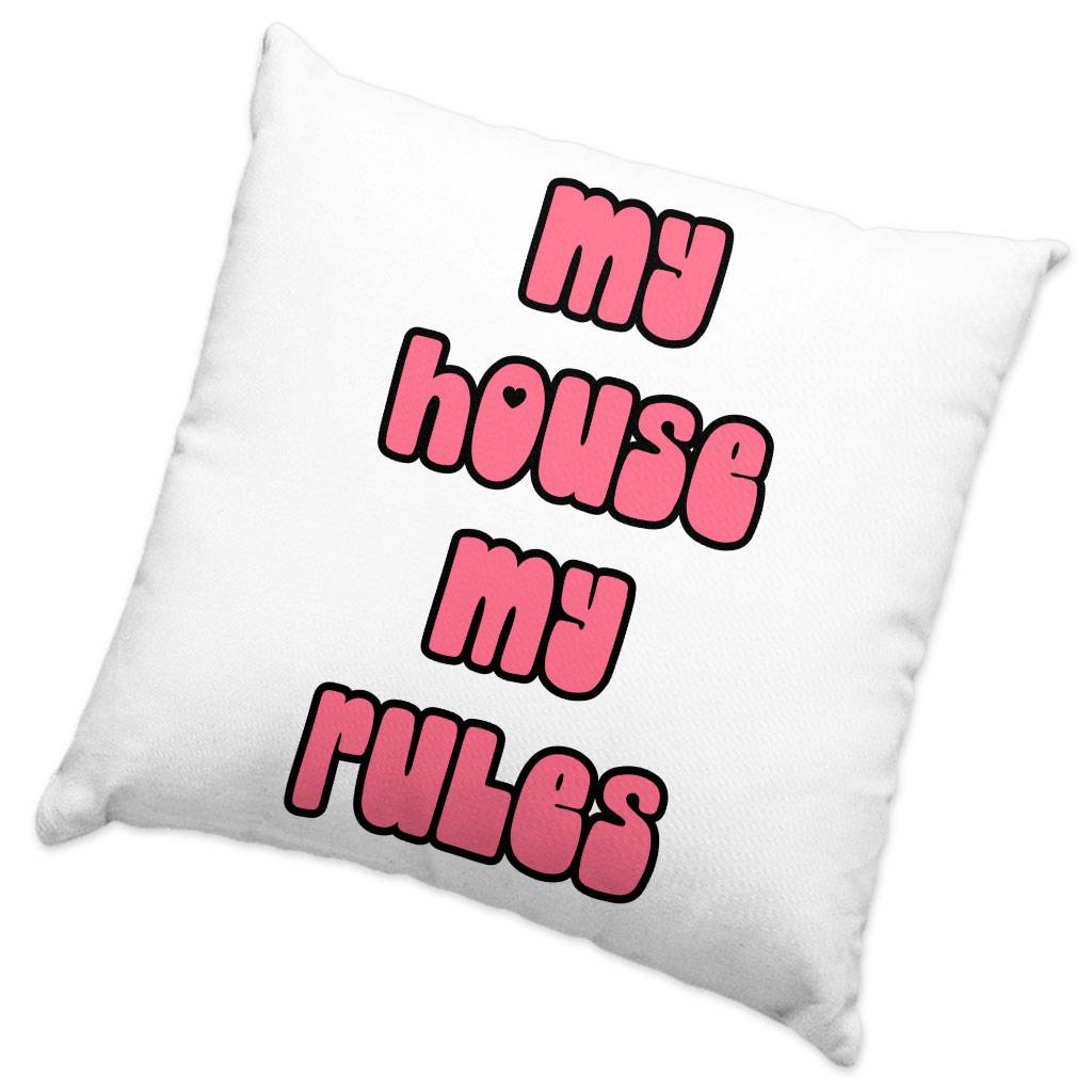 My House Rules Square Pillow Cases – Cute Pillow Covers – Best Design Pillowcases Pillows & Pillow Cases