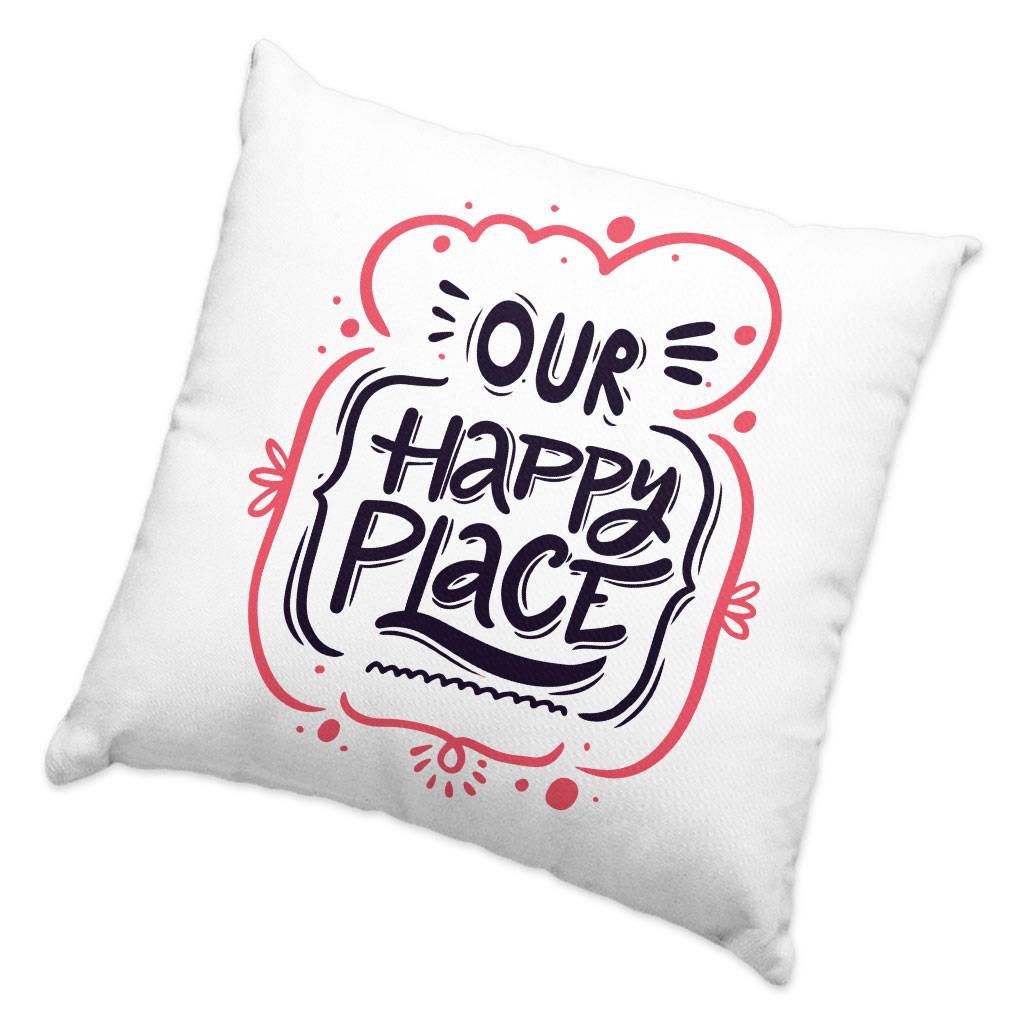 Our Happy Place Square Pillow Cases – Themed Pillow Covers – Cool Design Pillowcases Pillows & Pillow Cases