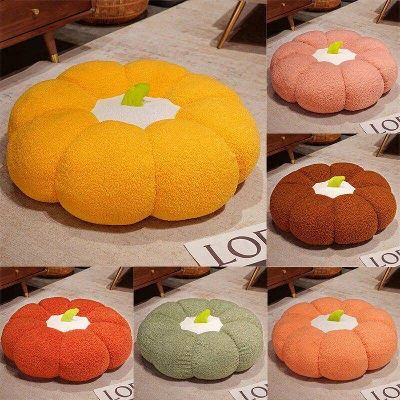 Plush Pumpkin-Shaped Futon Cushion Throw Pillows