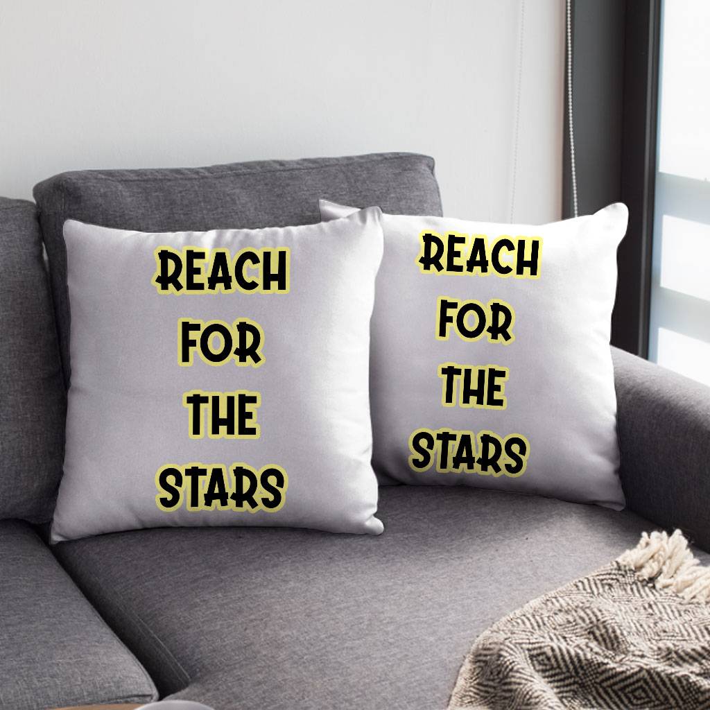 Reach for the Stars Square Pillow Cases – Motivational Quote Pillow Covers – Cool Pillowcases Pillows & Pillow Cases