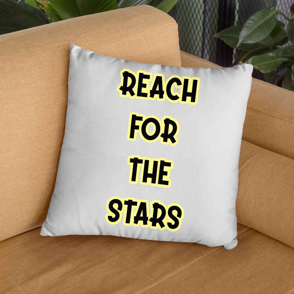 Reach for the Stars Square Pillow Cases – Motivational Quote Pillow Covers – Cool Pillowcases Pillows & Pillow Cases