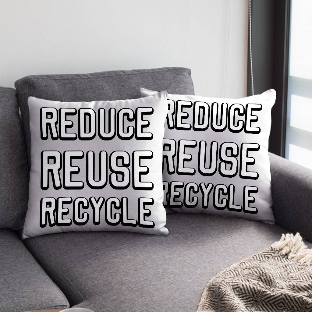 Reduce Reuse Recycle Square Pillow Cases – Cute Design Pillow Covers – Best Design Pillowcases Pillows & Pillow Cases