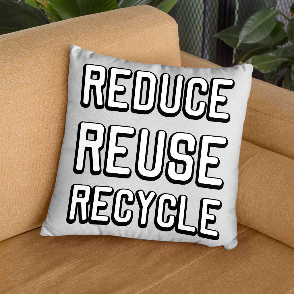 Reduce Reuse Recycle Square Pillow Cases – Cute Design Pillow Covers – Best Design Pillowcases Pillows & Pillow Cases