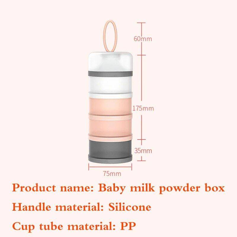 Stackable Baby Milk Powder & Food Storage Dispenser with 4 Compartments Feeding Utensils