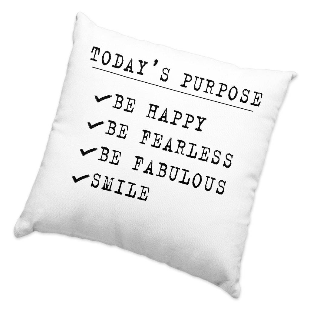 Today’s Purpose Square Pillow Cases – Quote Pillow Covers – Graphic Pillowcases Pillows & Pillow Cases