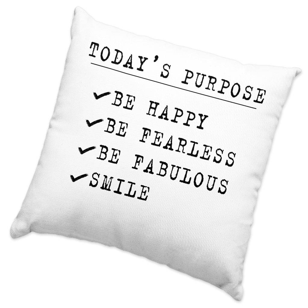 Today’s Purpose Square Pillow Cases – Quote Pillow Covers – Graphic Pillowcases Pillows & Pillow Cases